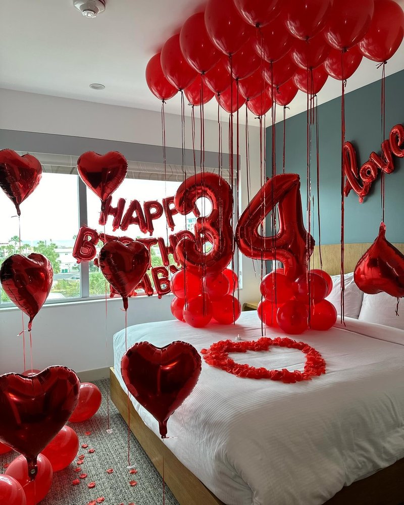 Red 4 Balloon, Number Balloon 40 Inch for 4th Red Party decorations, Four Large Numbers for Party Decor, Number 4 Balloon