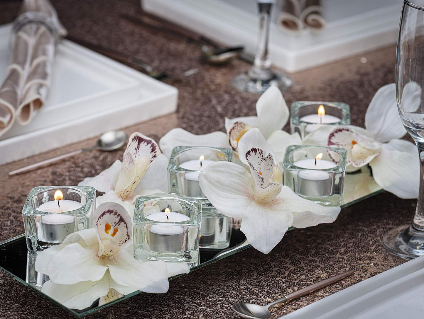Premium Unscented Tea Lights - 100 Pack, 3.5 Hours Burn Time - Smokeless & Cotton Wick for Weddings, Parties, Home Décor