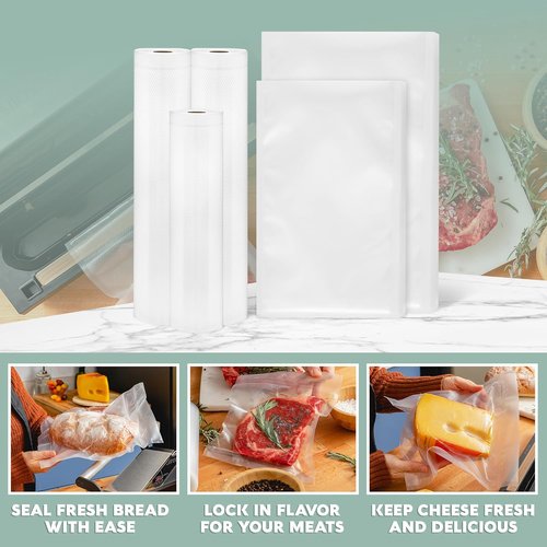 Avid Armor Vacuum Sealer Bags & Rolls - Heavy Duty, BPA-Free Food Storage Solutions | 20 Pint, 30 Quart, 2 Rolls (11"x20ft), 1 Roll (8"x20ft)