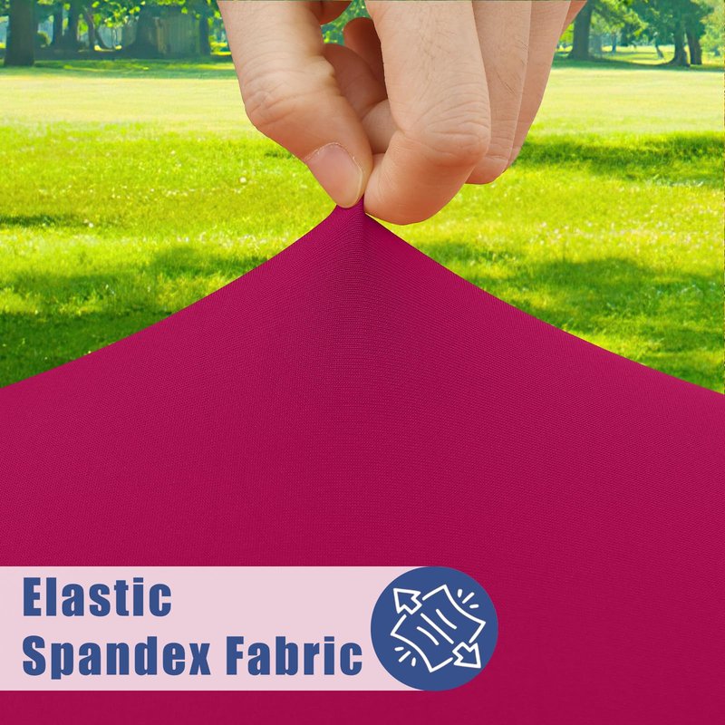 Moosfor Round Spandex Tablecloth, Elastic Fitted Waterproof Tablecloths for 45"-56" Tables, Stretch Washable Picnic Table Cover for Camping, Dining, Indoor and Outdoor, Fuchsia