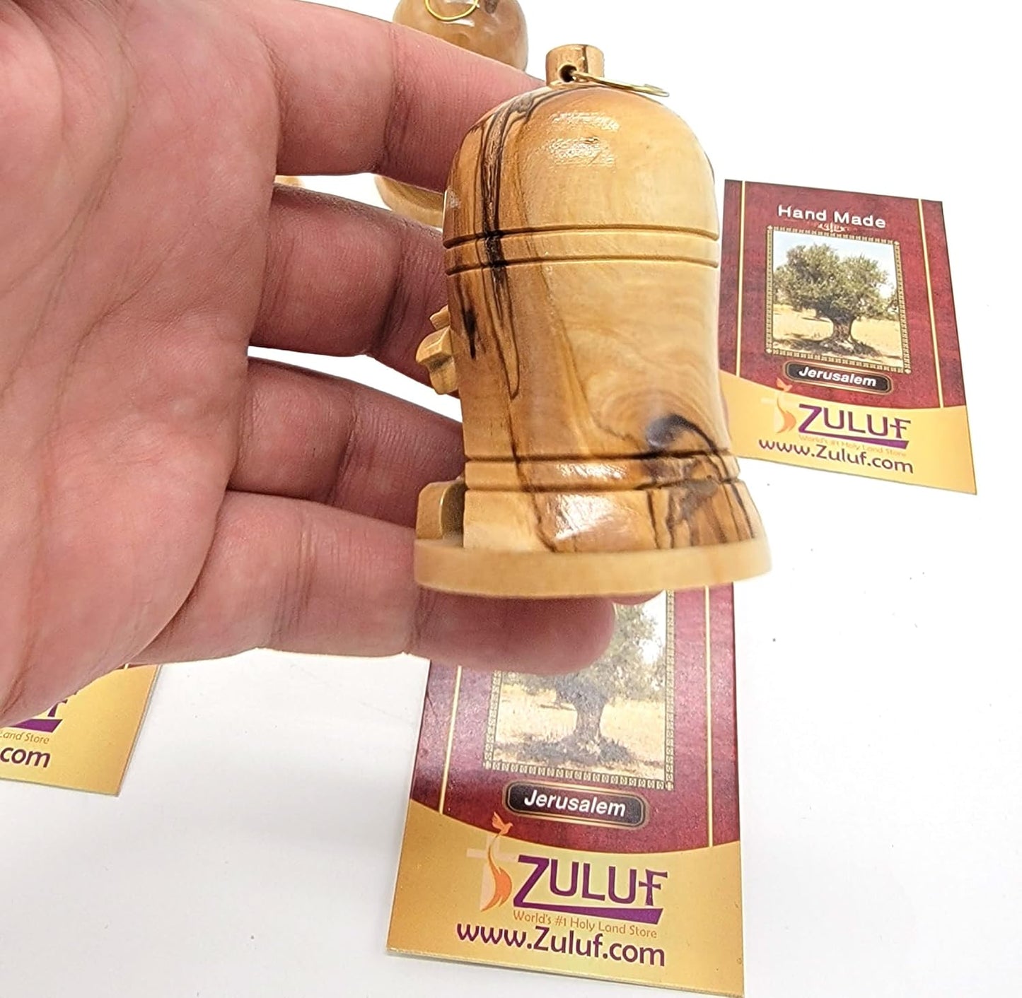 Bulk Olive Wood Christmas Ornaments Set of 4 - Bethlehem Nativity Decorations