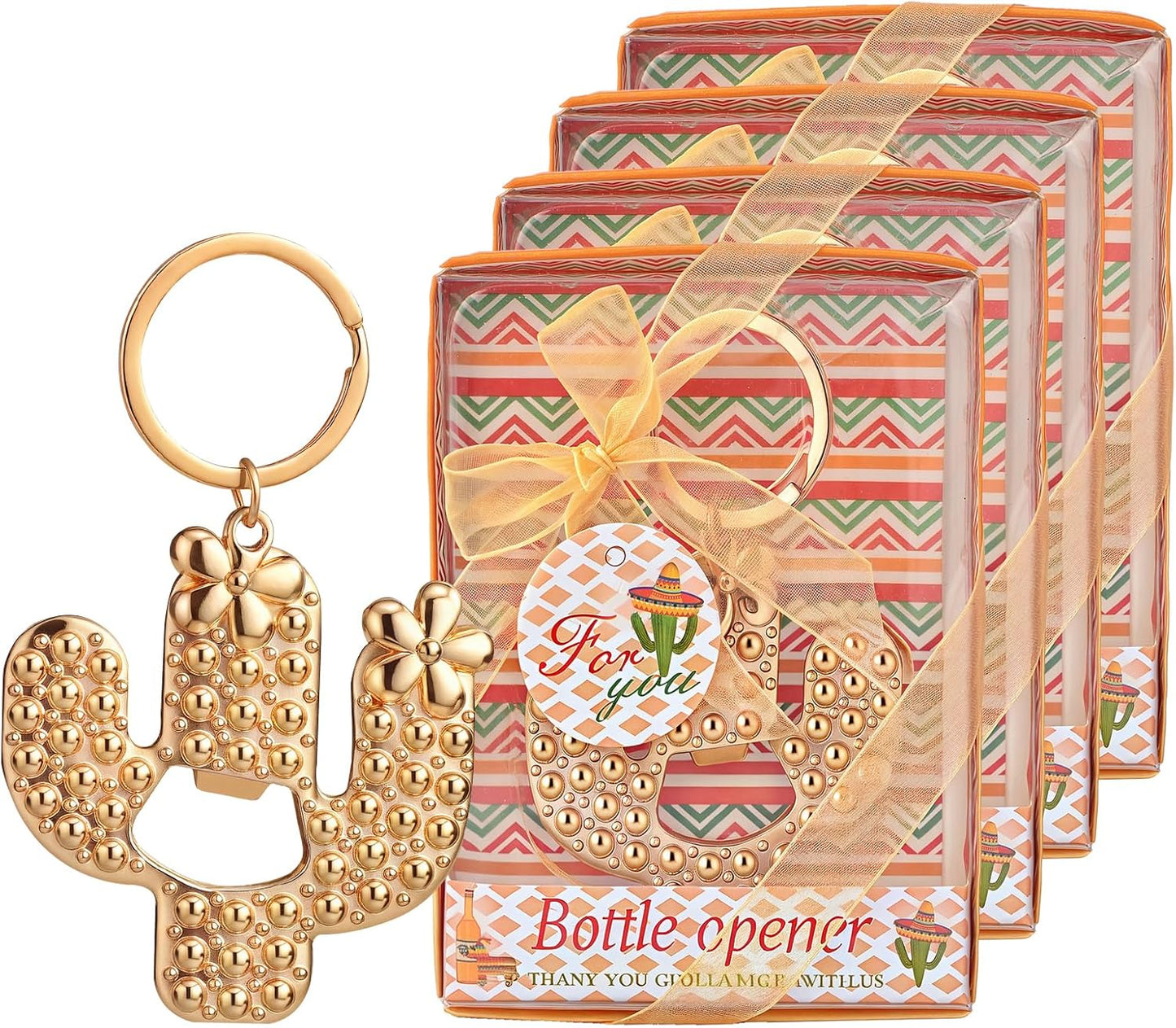 50Pieces/Packs Cactus Bottle Opener for Mexican Theme Wedding/Bridal Shower/Birthday/Baby Shower/Fiesta Party Favors,Gifts,Decorations or Souvenirs for Guests, Mexico Centerpieces for tables