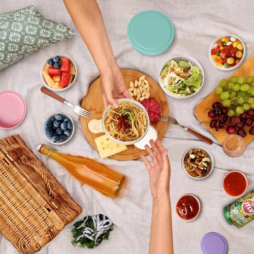 32 PCS Freezer Storage Containers - BPA-Free Plastic Soup Jars with Lids | Leakproof & Microwave Safe