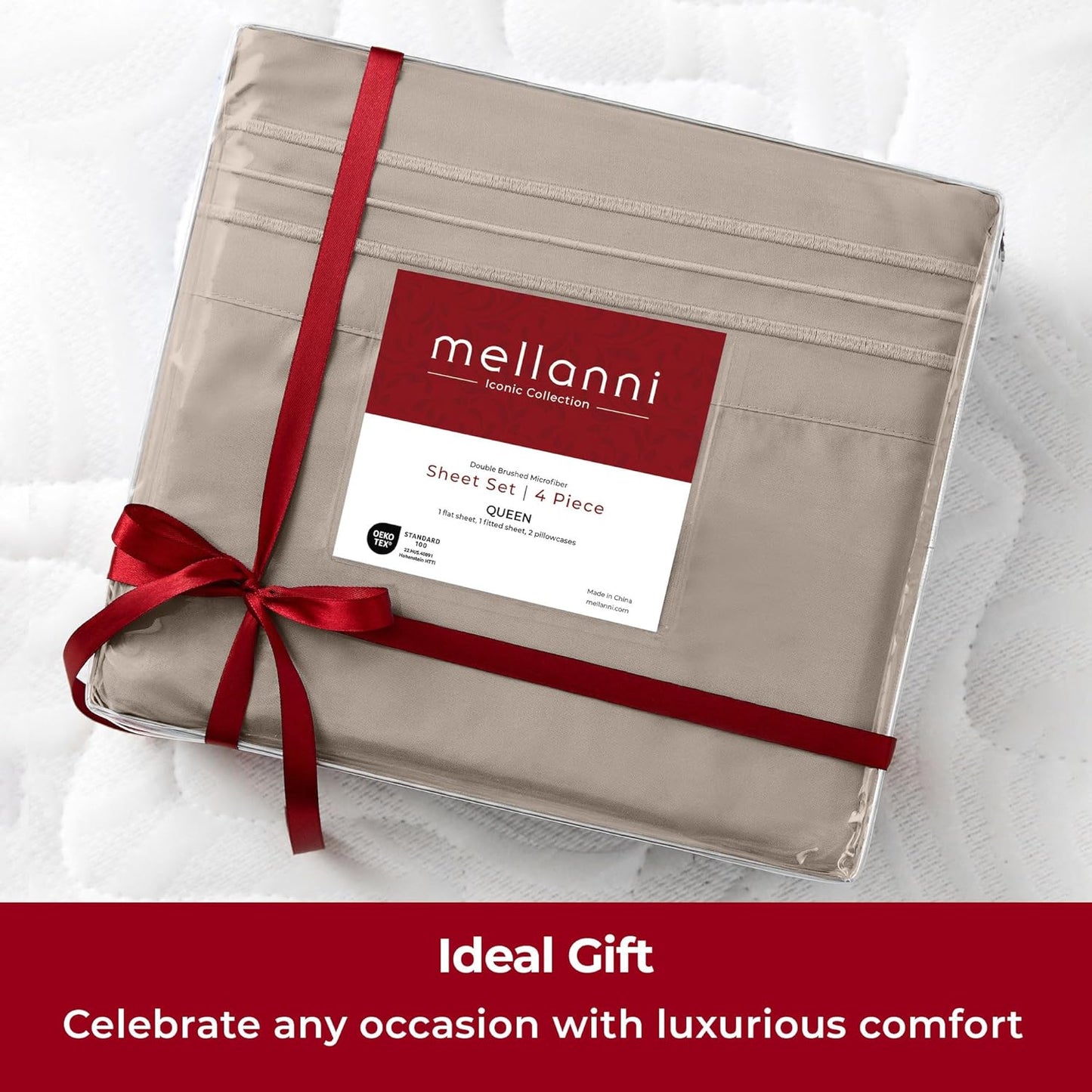 Mellanni Twin XL Sheets Set - 3 PC Hotel Luxury Bedding - Extra Soft, Cooling, Wrinkle Resistant (Tan)