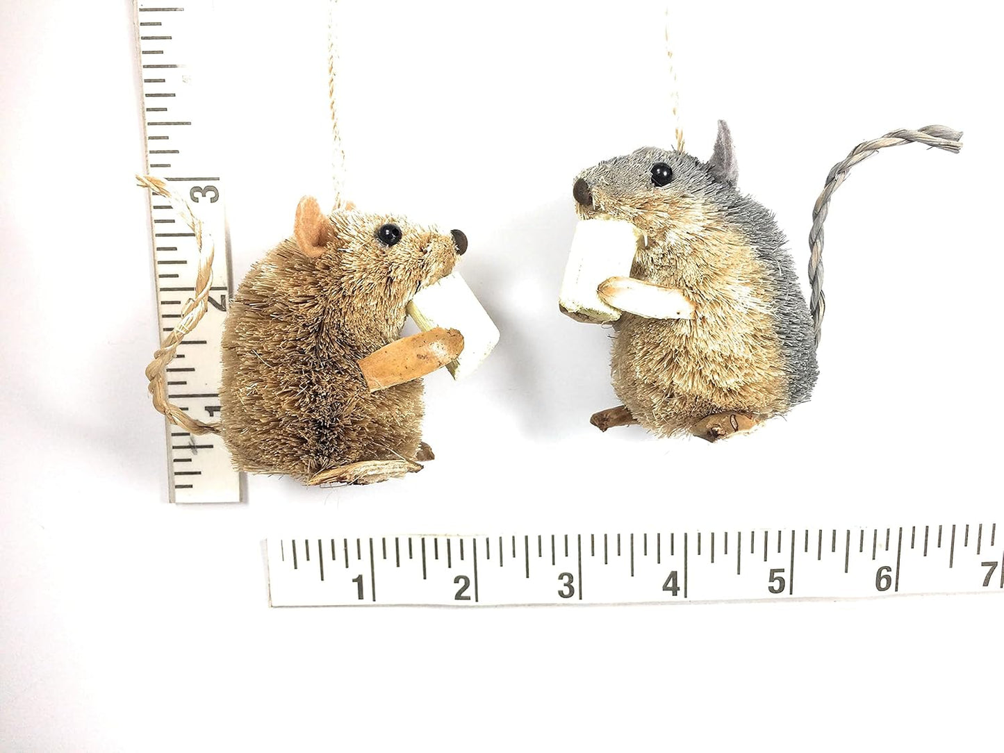 Buri Sitting Mouse Christmas Ornaments - 2.5-Inch Assorted Cheese Designs by Kurt Adler