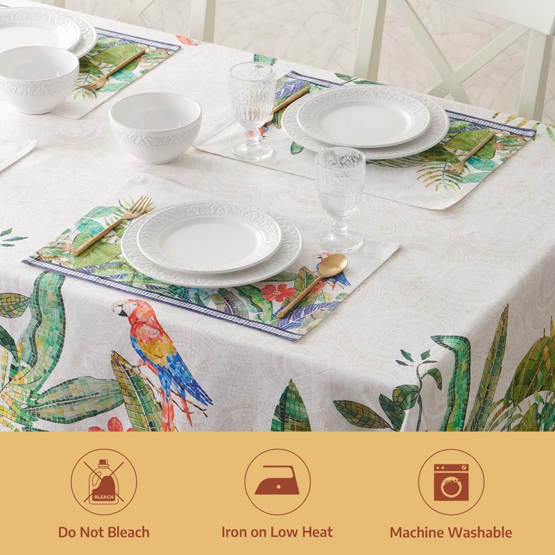 Maison d' Hermine Premium Table Cloth Square Table 100% Combed Cotton 70 x 70 Inches Tablecloth Reusable Decorative for Dining Room, Farmhouse, Home, Party, Festive & Wedding - Mosaic
