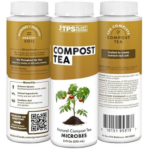 Compost Tea - Liquid Microbial Supplement for Enhanced Nutrient Uptake & Stronger Plants | 8 oz