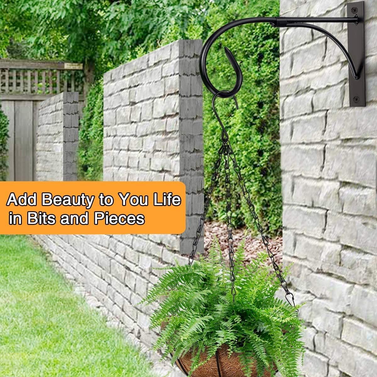 Skiennix 11-Inch Wall Mount Plant Hook - Rust-Resistant Iron Hanger for Indoor & Outdoor Use