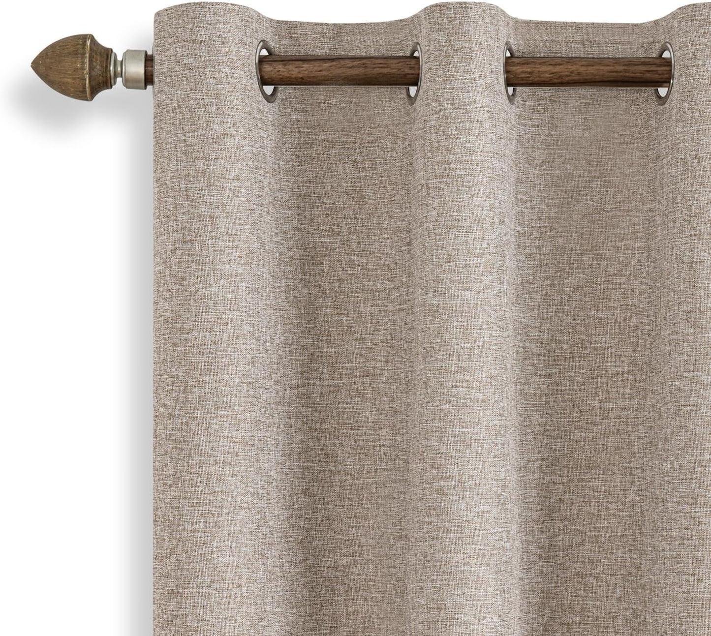 Skiennix 100% Blackout Curtains - Double-Sided Linen Texture, Thermal Insulated Drapes | 2 Panels, 42 x 63 Inch