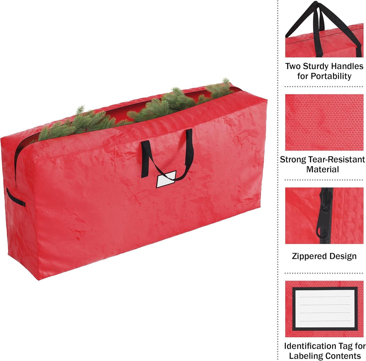 Waterproof Christmas Tree Storage Bag for 9-Foot Artificial Trees & Holiday Decor - Elf Stor (Red)