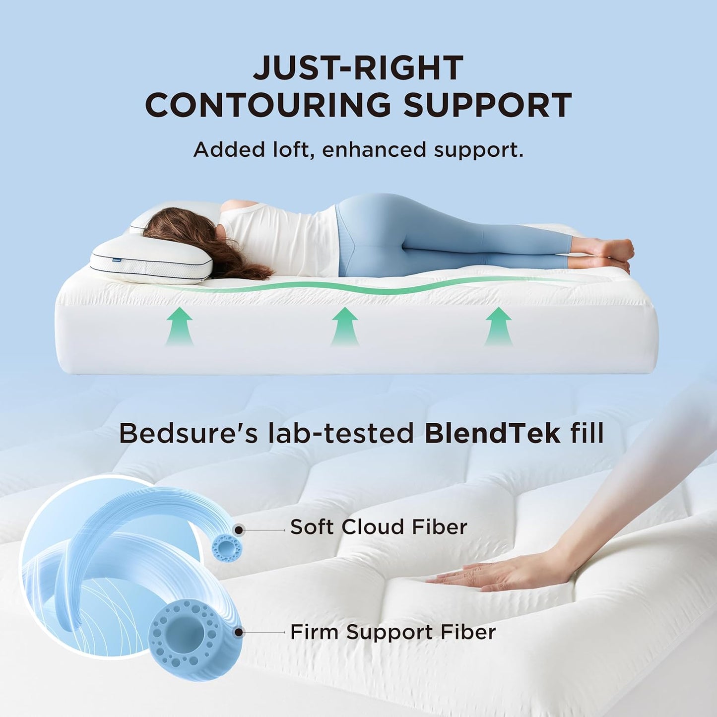 Bedsure Mattress Pad Cal King Size, Cooling Pillow Top Cal King Mattress Topper, Thick Quilted Bed Cover Padded, with a Deep Pocket Fitted to 8-21 Inches for Home, Bedroom, Hotel