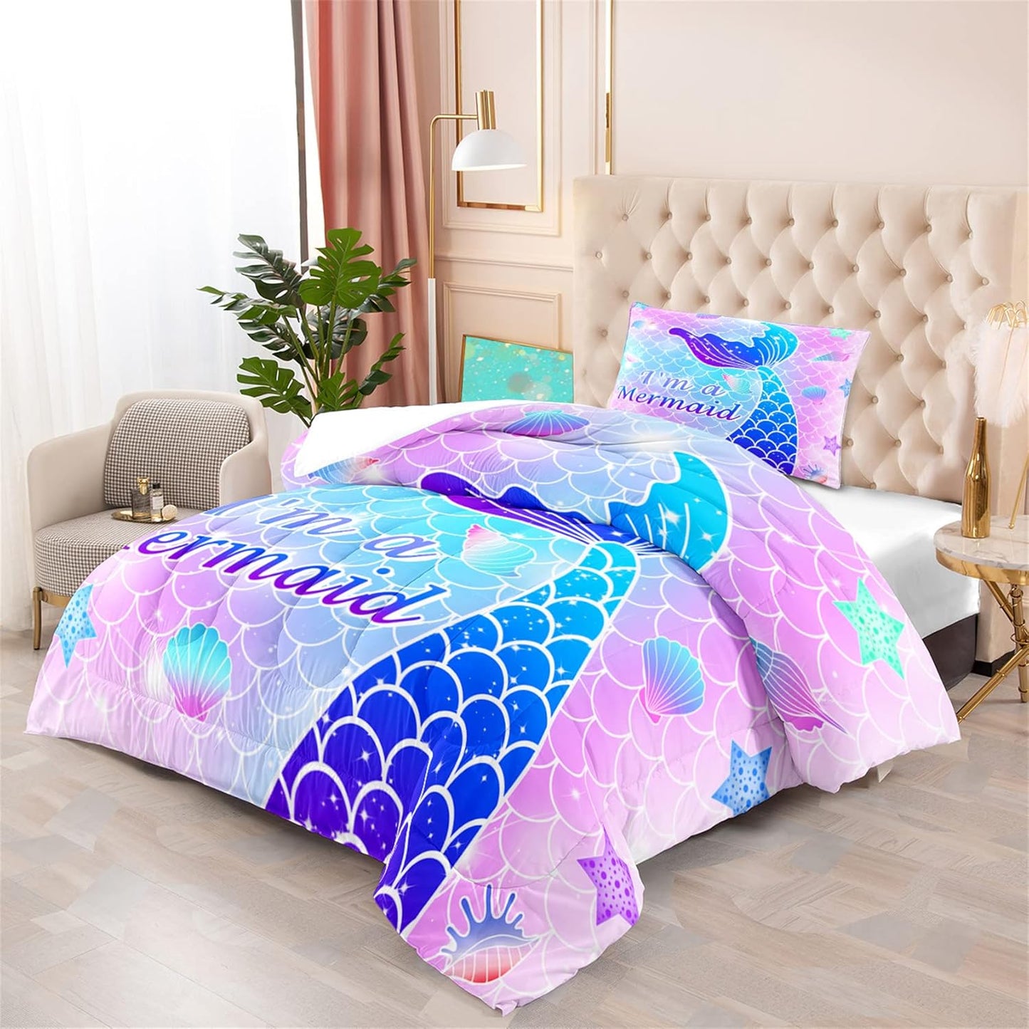Cute Cartoon Dinosaur Bedding Set, Ultra Soft Full Size Comforter Set for Boys, Lovely Dinosaur Printed Comforter for Kids Teens, Dark Blue Microfiber Quilt for All Season 3Pcs with Pillowcases