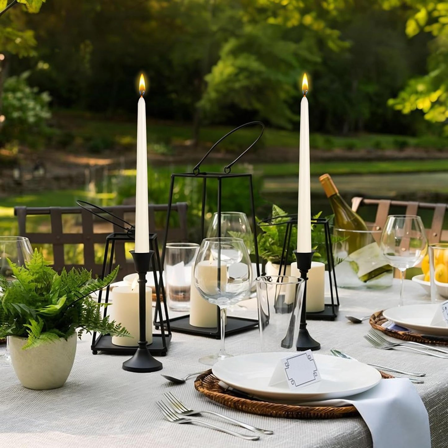 12-Pack Unscented Red Taper Candles - 10 Inch Hand Poured Wax for Home Décor & Weddings