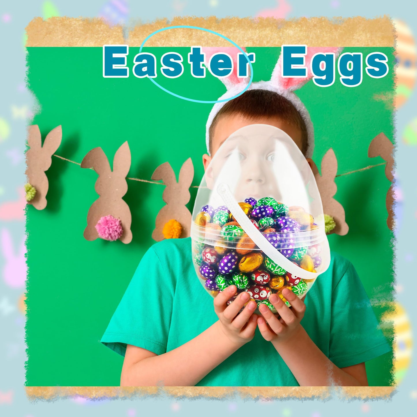 8 Pcs 6 Inch 8 Inch 10 Inch Jumbo Clear Easter Eggs with Handles Large Transparent Easter Eggs Empty DIY Plastic Egg for Adult Kids Easter Party Decor