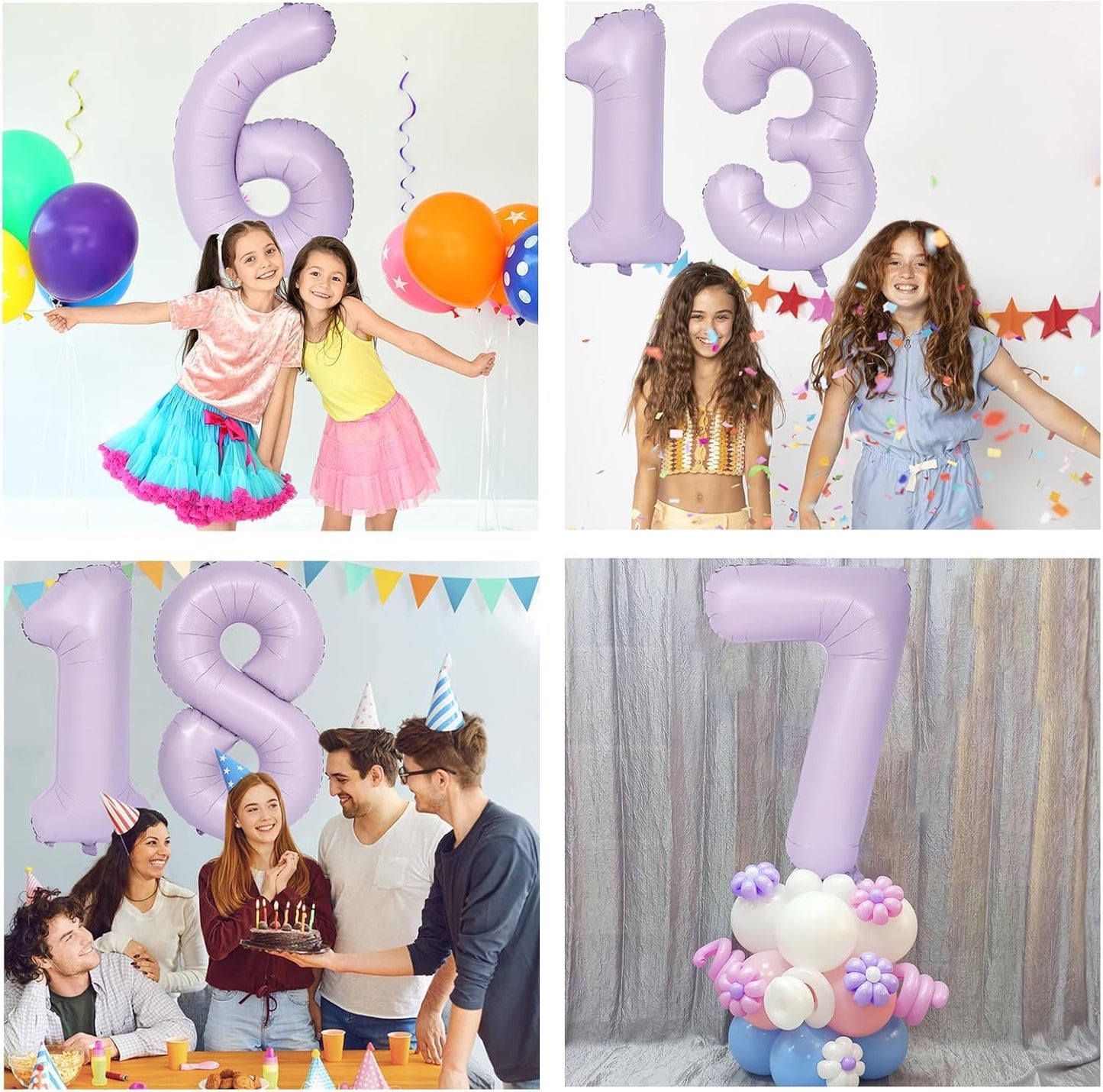 40 Inch Purple Number Balloons Light Purple 2 Balloon Matte purple Birthday Balloons 0-9 Birthday Wedding Party digital Decorations (Number 2)