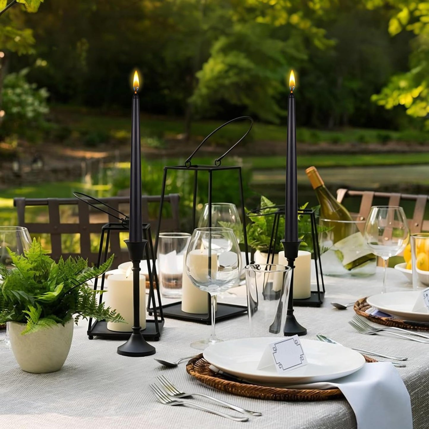 12-Pack Unscented Red Taper Candles - 10 Inch Hand Poured Wax for Home Décor & Weddings