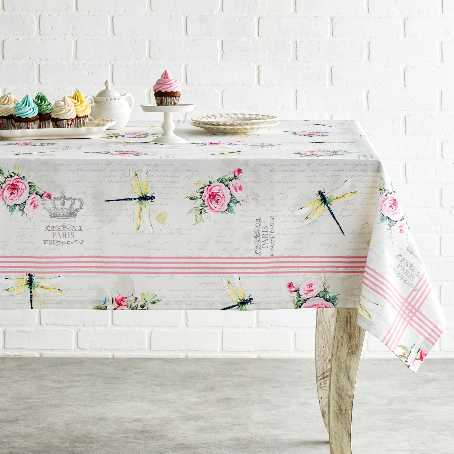 Maison d' Hermine Table Cloth Rectangle Table 100% Cotton 60 x 108 Inches Tablecloth Reusable Decorative for Dining Kitchen Room Farmhouse Home Gifts for Mothers Day Spring Summer - Champ De Mars
