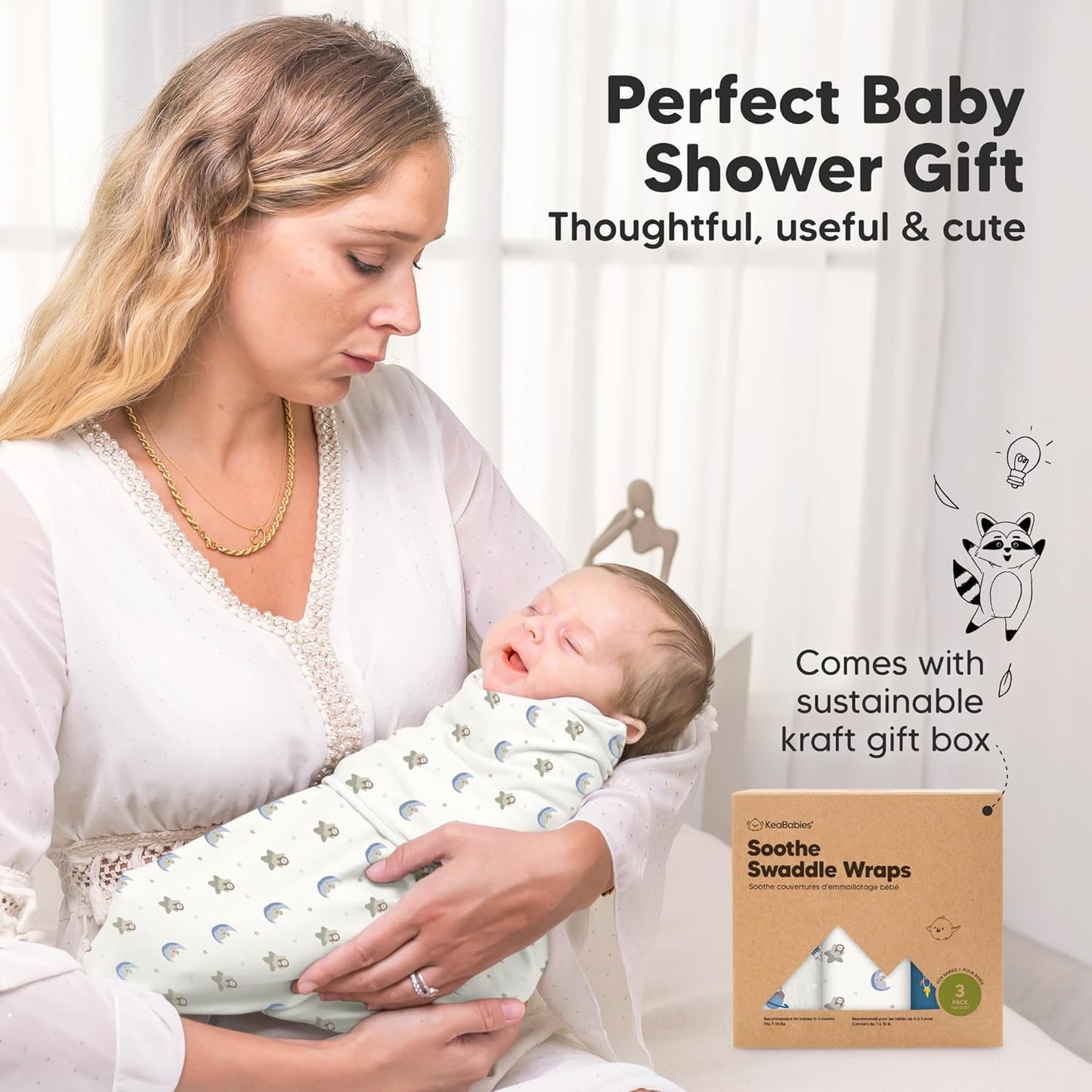 Skiennix Organic Baby Swaddle Sleep Sacks - Soft & Snug for Newborns 0-3 Months | 3-Pack (Cosmo, OS)