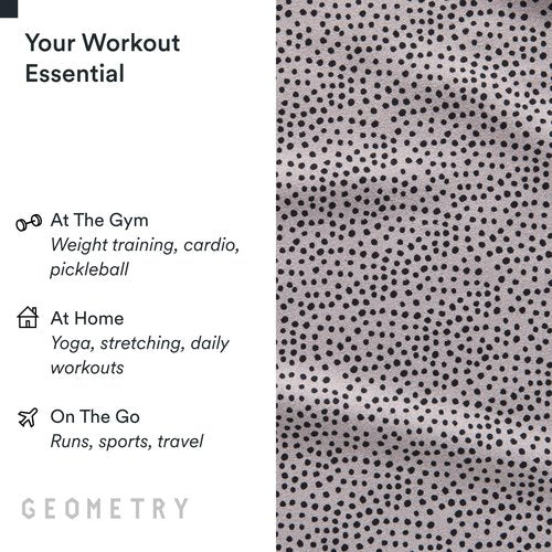 GEOMETRY Gym Towels for Working Out - Compact & Quick Dry, Super Absorbent Double-Sided Microfiber Sweat Towel – Premium Microfiber for Gym - Freckles, 16" x 30", 1 Piece