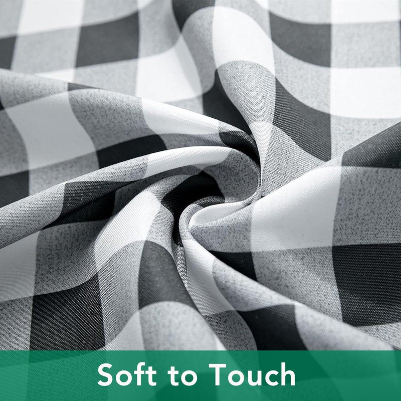 Biscaynebay Fabric Square Tablecloths 54x54 Inch, Black/Grey Scottish Plaid Table Cloth Small Card Folding Table Covers Water Resistant for Dining, Kitchen, Wedding and Parties, etc Machine Washable