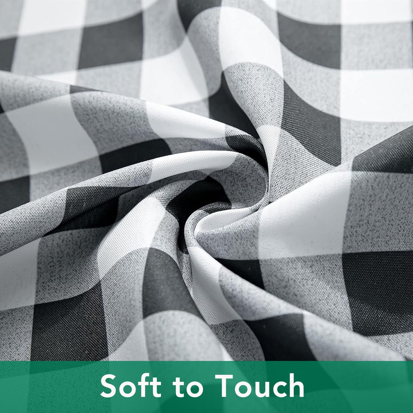 Biscaynebay Fabric Square Tablecloths 54x54 Inch, Black/Grey Scottish Plaid Table Cloth Small Card Folding Table Covers Water Resistant for Dining, Kitchen, Wedding and Parties, etc Machine Washable