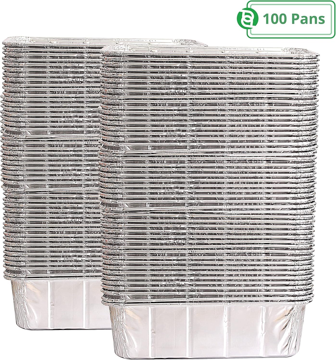 PARTY BARGAINS 2 lb Loaf Pans Disposable Aluminum Bread Tins, 100 Pack – Heavy-Duty Oven-Safe Bakeware (Max 240°C) for Bread Loaf, Meatloaf, Cakes, Parties & Events