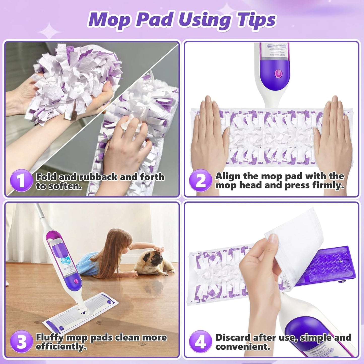 Skiennix Mop Pads Refills - 20 Pcs Wet & Dry Disposable Pads for Multi-Surface Floor Cleaning | Ideal for Tile & Hardwood