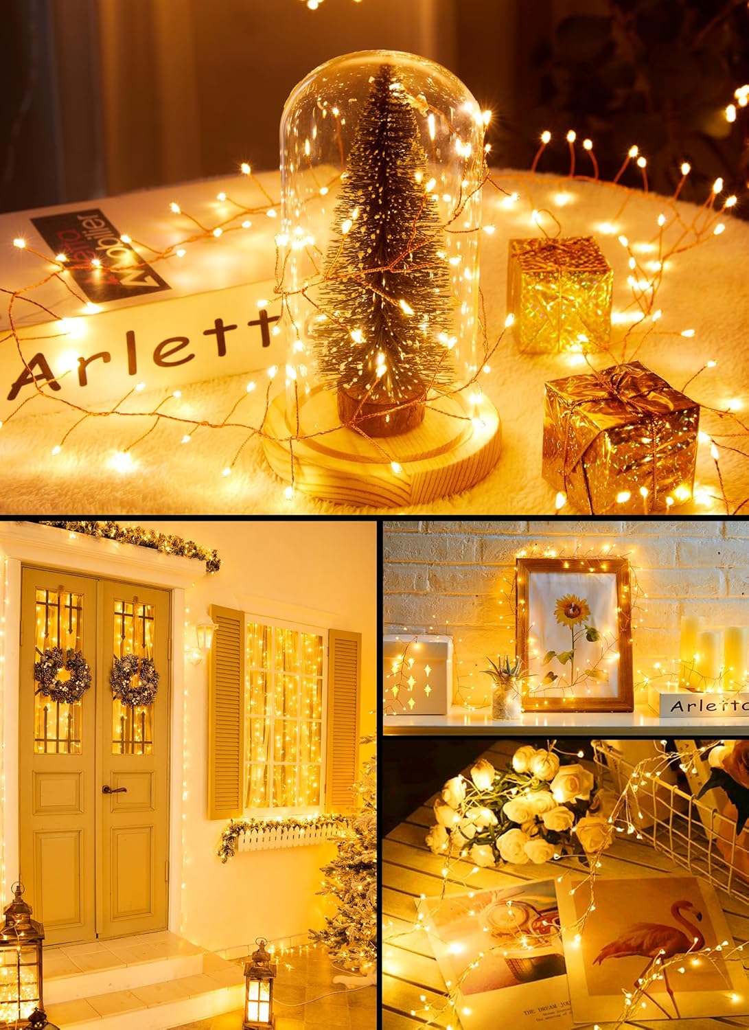 200 LED Fairy Lights with Remote & Timer - 16.4Ft Silver Wire Twinkle Lights for Indoor Christmas, Wedding & Party Decor