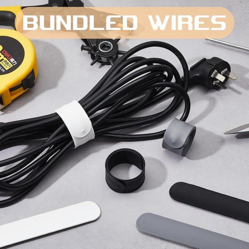 Cunhill Wrapping Paper Holder Clips - 9 Silicone Covered Metal Slap Bands for Gift Wrapping | White, Black, Grey