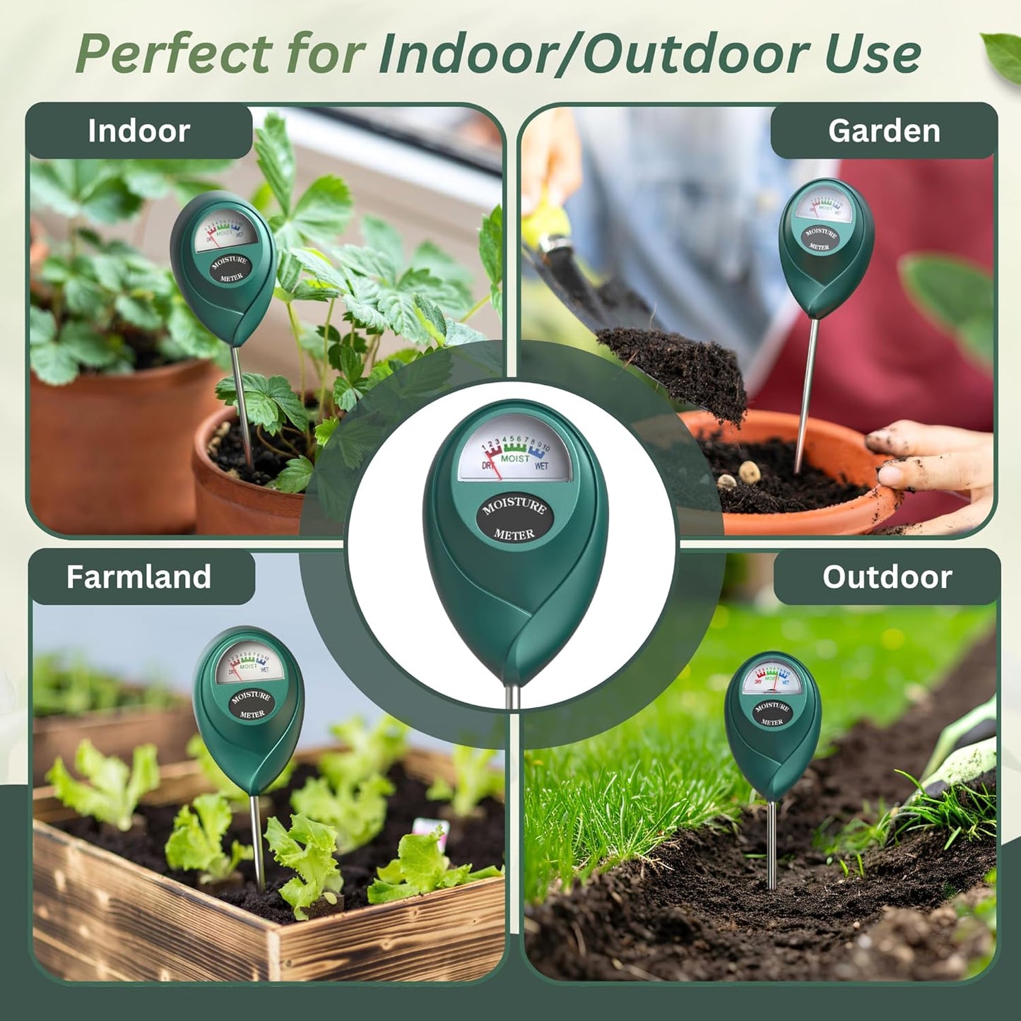 Skiennix Soil Moisture Meter - Accurate Sensors for Indoor Plants | Easy to Use, Compact Design