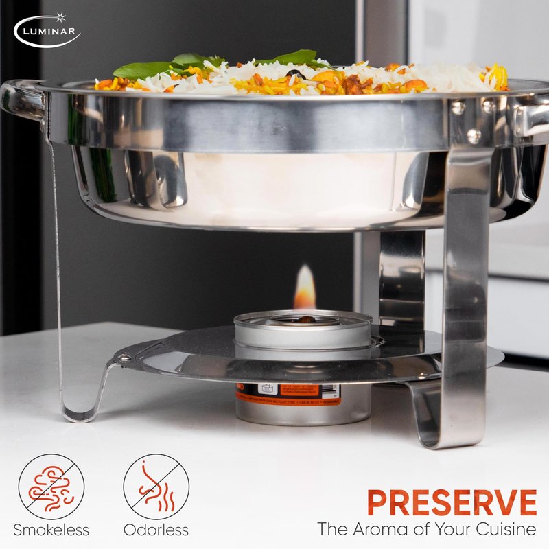 Luminar Resealable-Wick Chafing Fuel Cans, 24 Pack, 6 Hour - Premium Quality Burners for Food Warmers - No More Spills, Waste, or Hassle - Perfect for Convenient, and Long-Lasting Event Catering