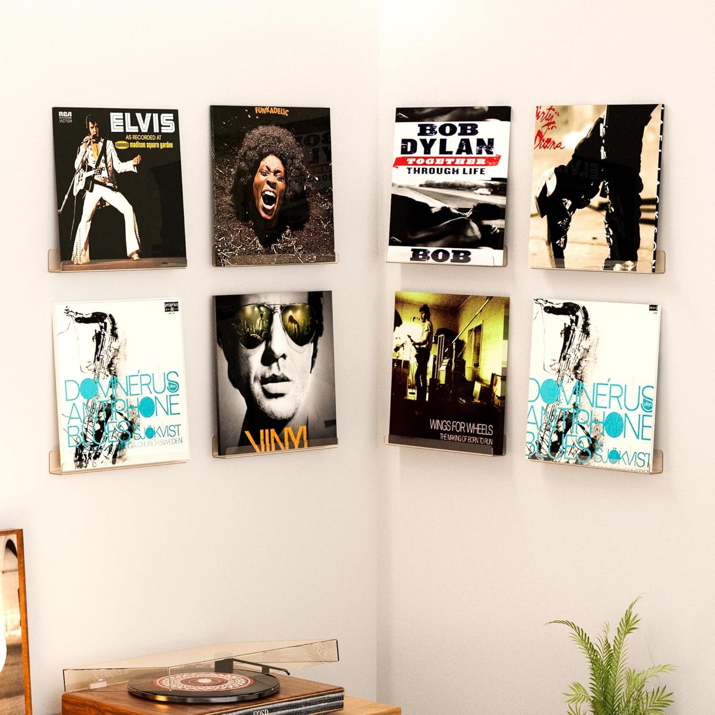 Upsimples Vinyl Record Wall Mount Shelves - 12" Clear Acrylic Album Display & Storage | Perfect for Kids' Bookshelf & Magazine Rack