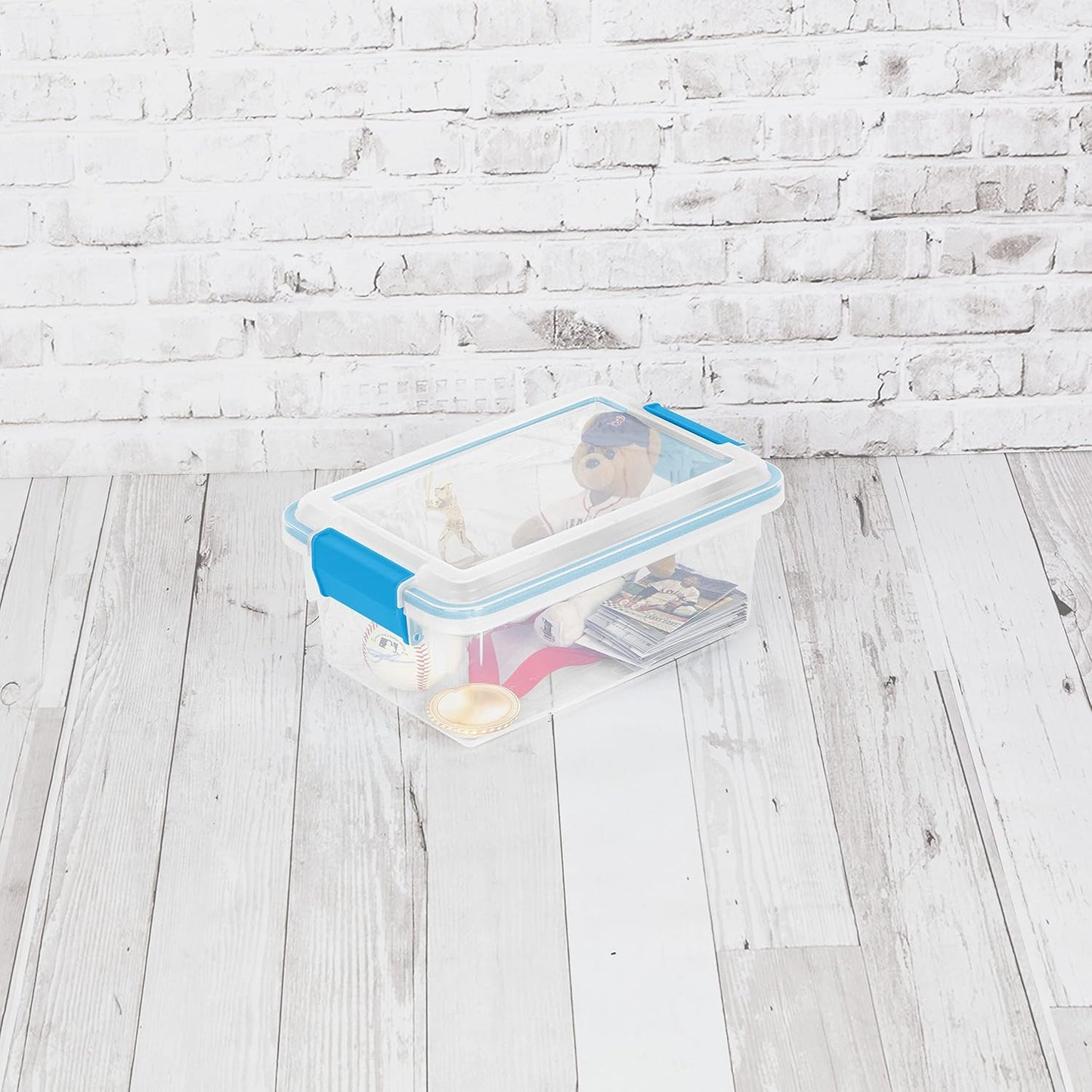 Sterilite 7.5 Qt Gasket Box - Stackable Storage Bin with Latching Lid | Clear Plastic Container, 6-Pack