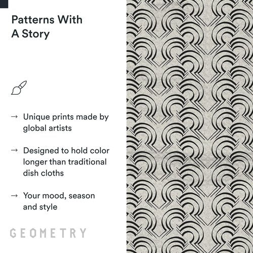 GEOMETRY Kitchen Dish Cloths - Quick Dry Dishcloths for Kitchen - Premium Dish Rags with Geoweave - 3-Pack Set Night Reeds
