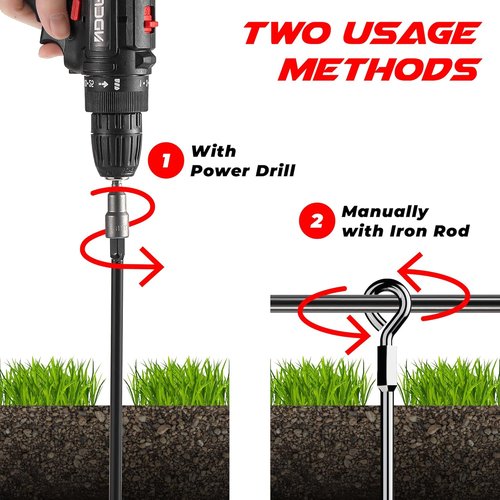 Ground Anchors 15" Heavy Duty Screw-In | Secure Your Sheds, Tents, and Trampolines Against High Winds
