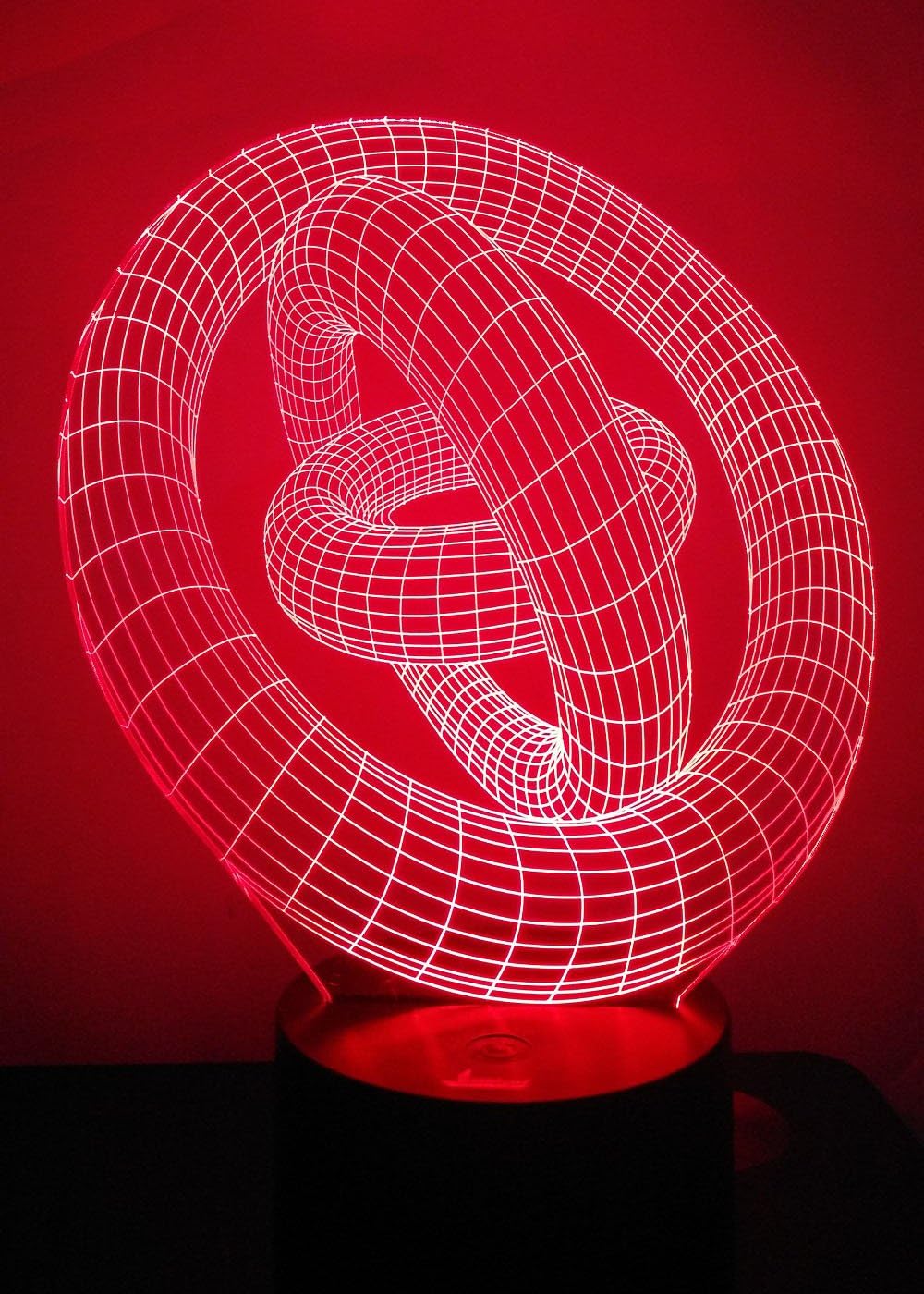 3D Illusion Night Light - Loveboat LED Lamp with 7 Color Changing Acrylic Base & USB Charger - Perfect Home Decor & Gift