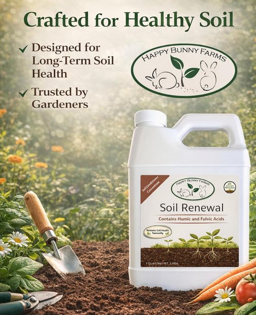 Humic & Fulvic Acid Soil Conditioner Concentrate by Soil Renewal - Quart Size for Enhanced Growth