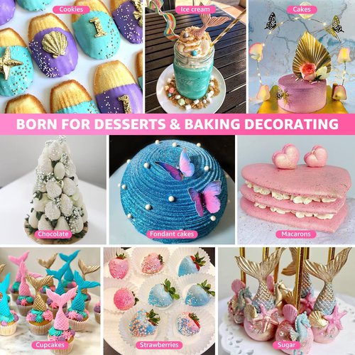 Edible Glitter,Drink Glitter Edible Dust, Edible Sparkles for Food Cupcakes,Cookies,Candy Sugar,Pops,Kosher Halal Certified Food Grade Coloring for Wines,Cocktails,Champagne,Beverages - Pink