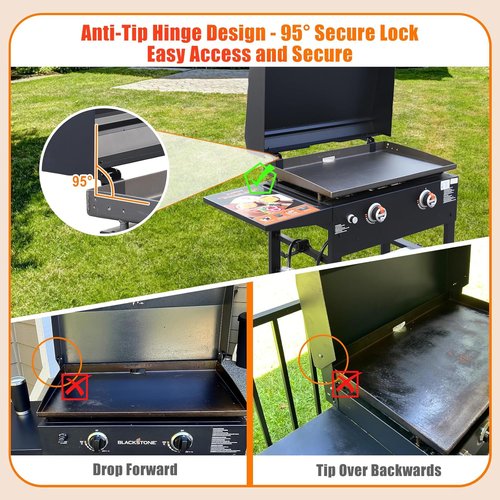 Blackstone Upgraded Griddle Lid - Heat Resistant Hinged Cover for 28'' Griddles | Easy Lift Handle