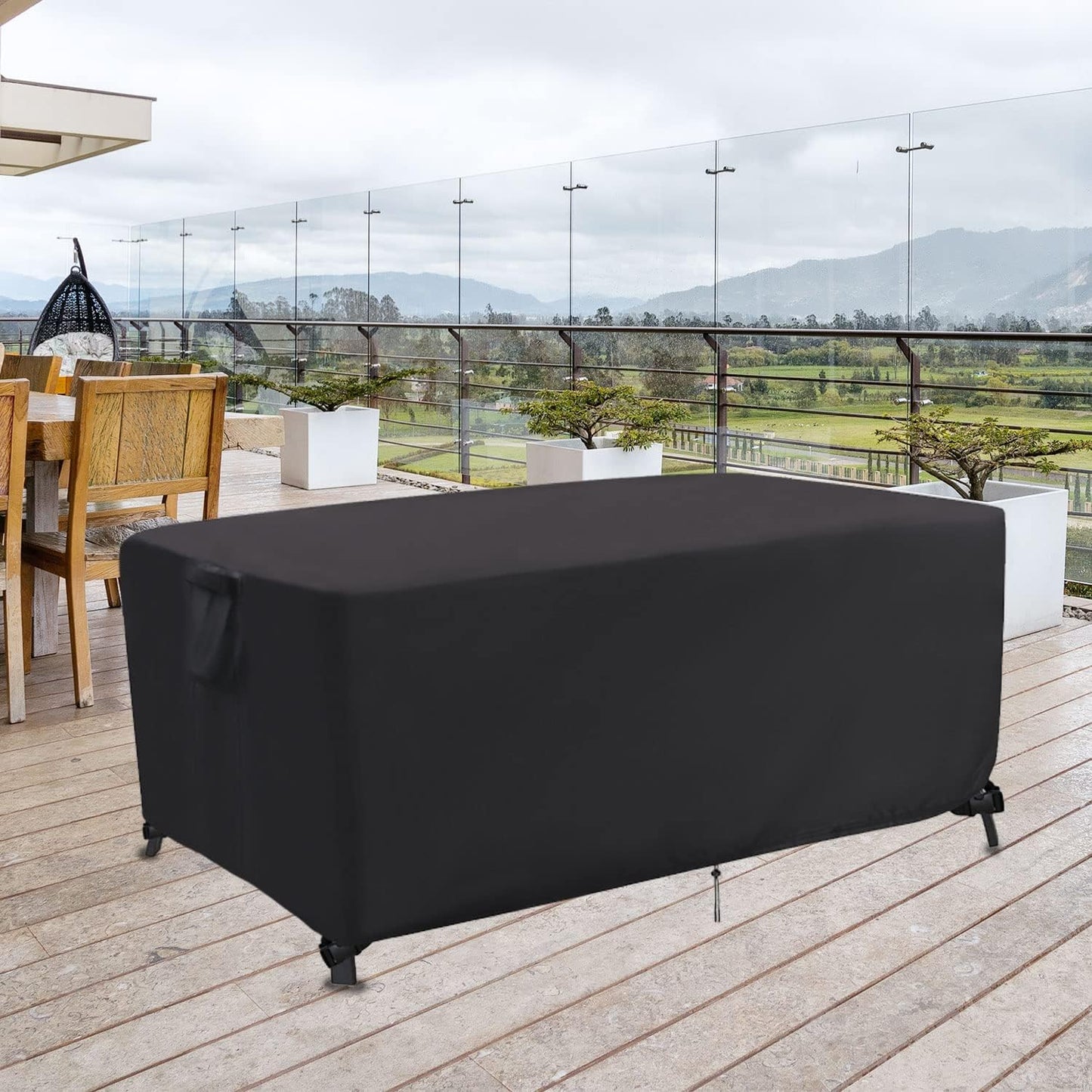 Outdoor Dining Table Cover - Waterproof 60-Inch Rectangle Patio Furniture Cover | 60 X 38 X 28 Inch