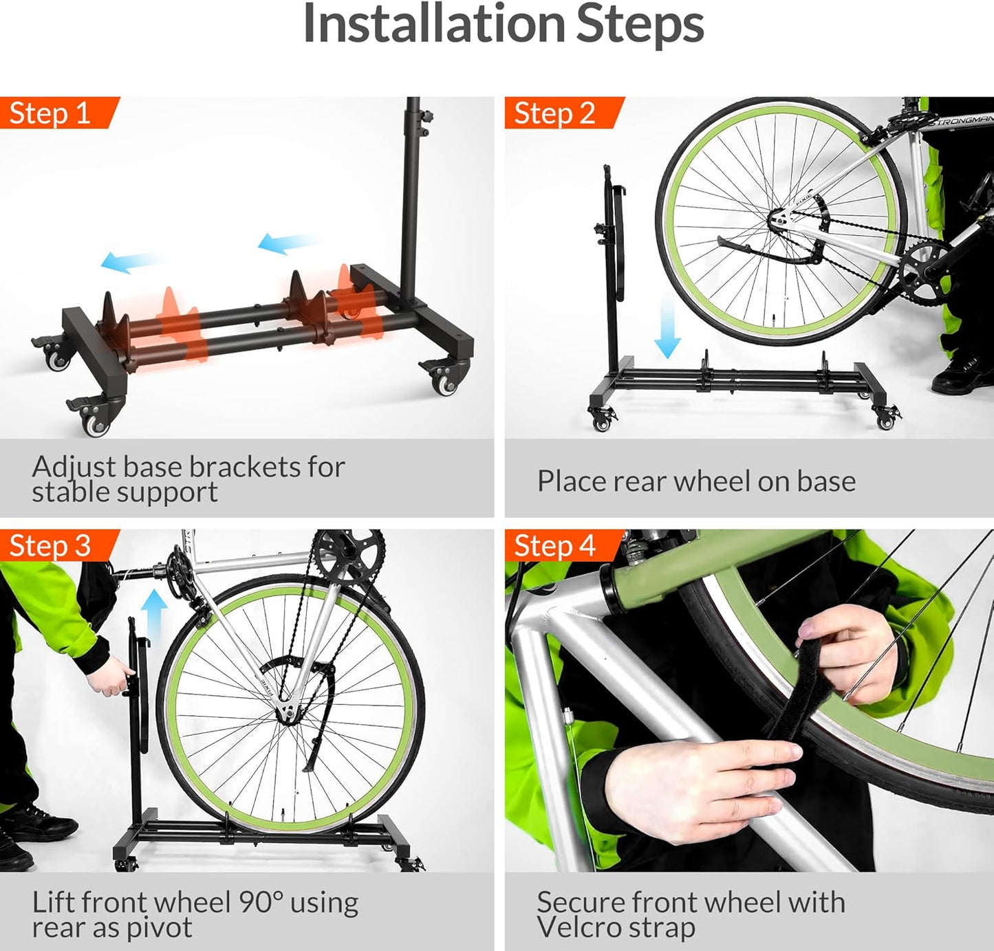 Sttoraboks Vertical Bike Stand - Freestanding Bicycle Rack with Adjustable Height for Indoor Use | Fits Wheels Up to 29”