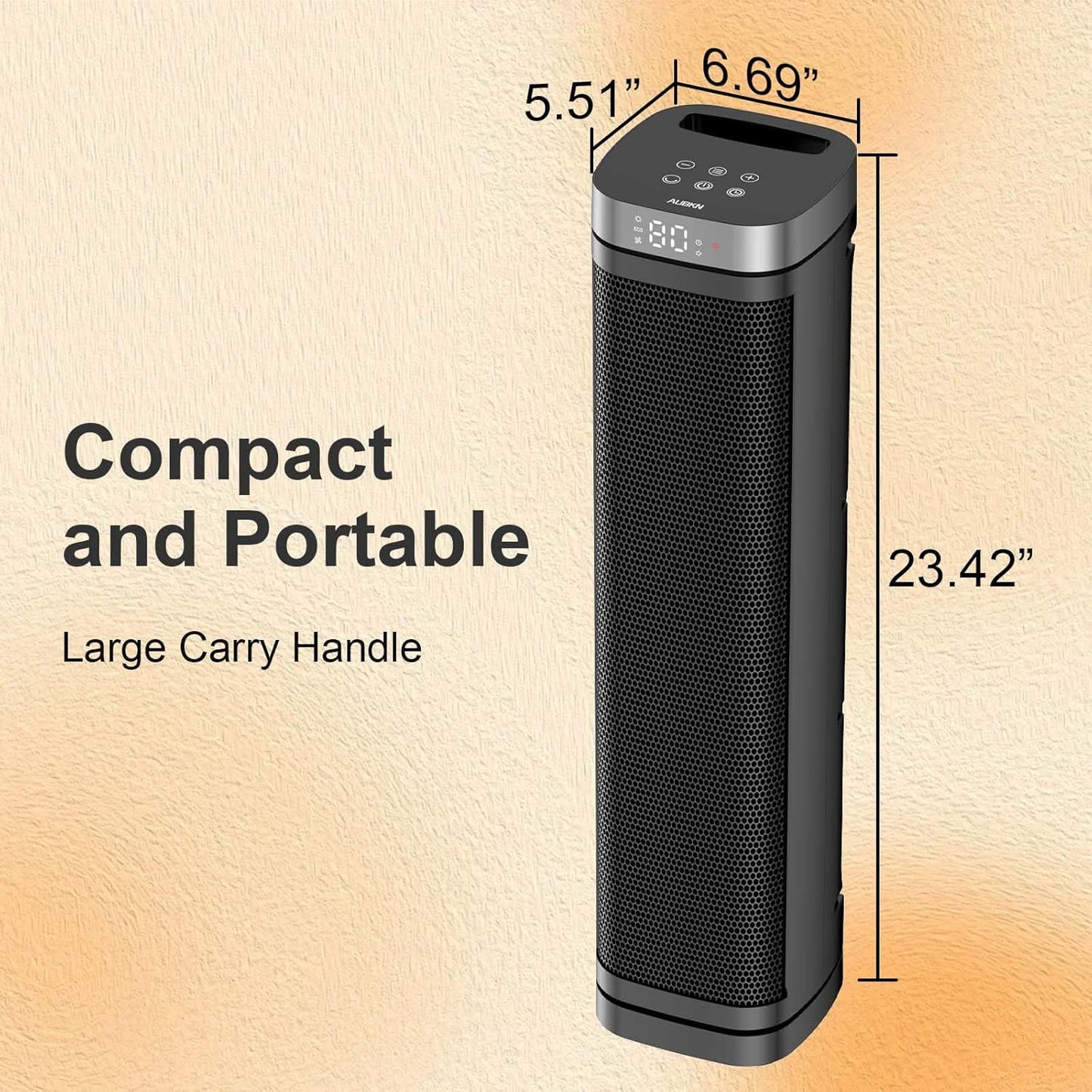 Skiennix Portable Space Heater - 1500W Ceramic Heating Fan with Remote Control & 3 Modes | Ideal for Home & Office