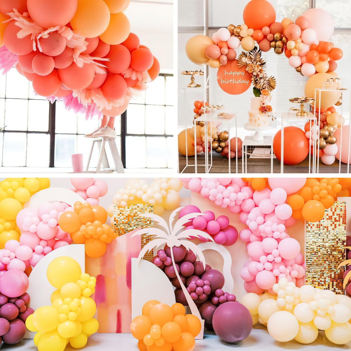 PartyWoo Yellow Balloon Garland, 100 pcs Orange Yellow Balloons Different Sizes Pack of 36 Inch 18 Inch 12 Inch 10 Inch 5 Inch for Balloon Garland Arch as Party Decorations, Birthday Decorations
