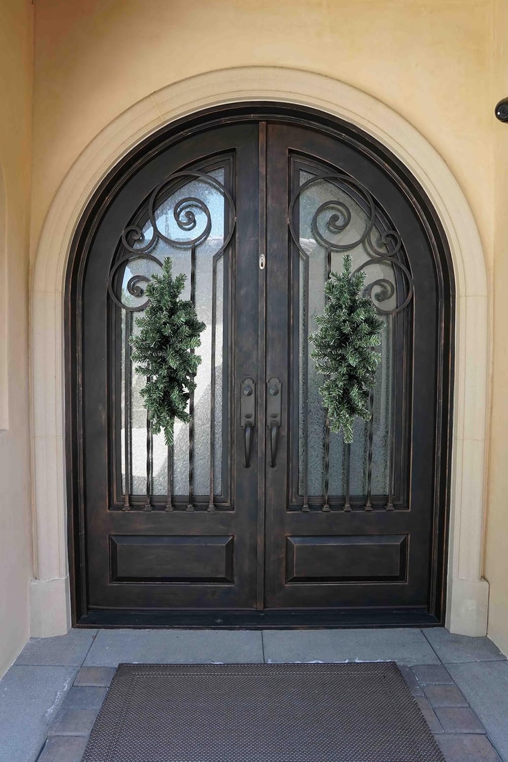 Faux Christmas Swag with Pine Cones - 32" Holiday Door Decor for Indoor/Outdoor Use
