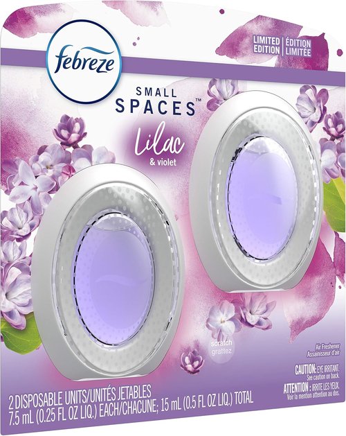 Febreze Small Spaces Air Freshener - Lilac & Violet Scent | 2 Count for Lasting Freshness