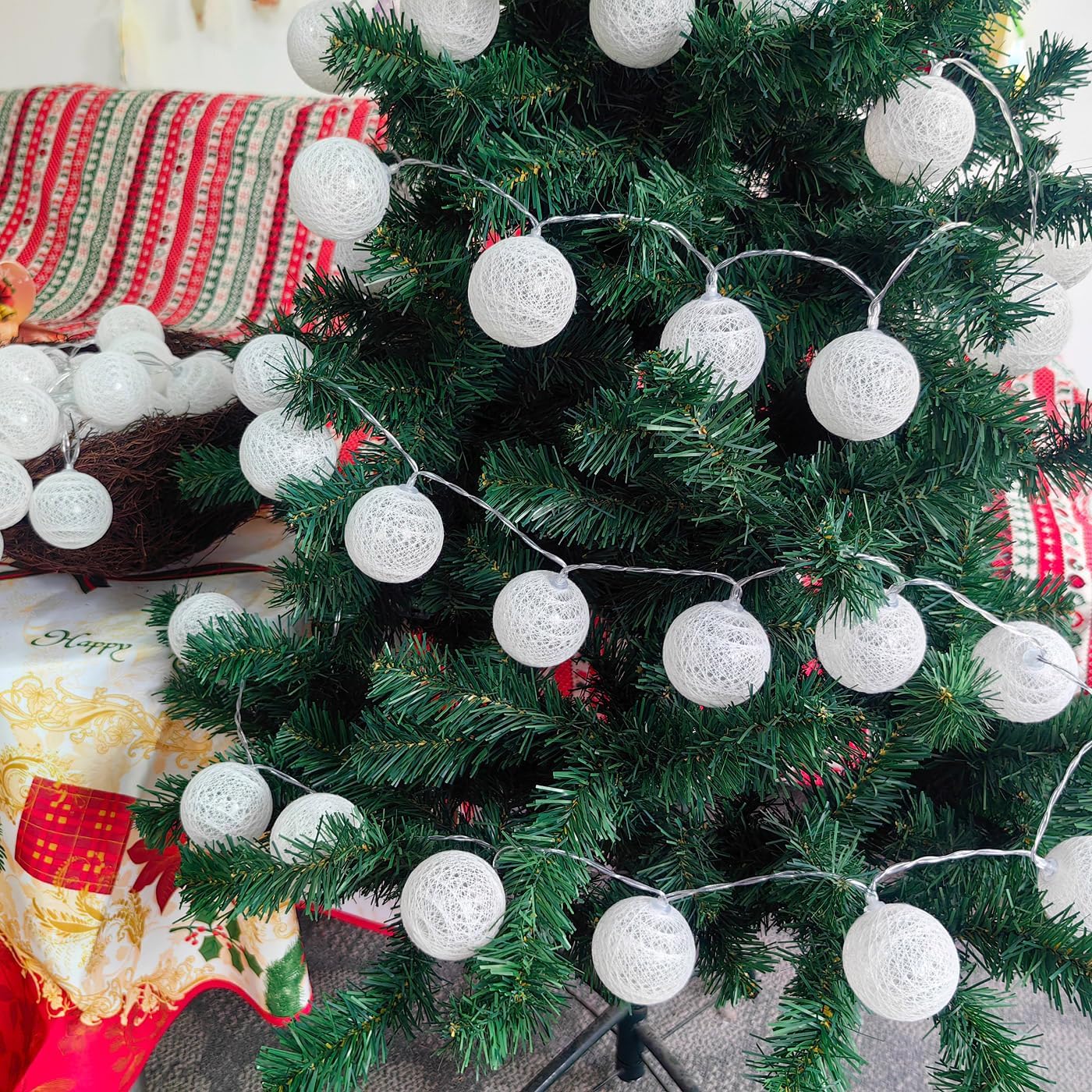 30-Count Battery Operated LED Fairy Lights - 10ft Yellow, Orange & White String Lights for Garden Decor