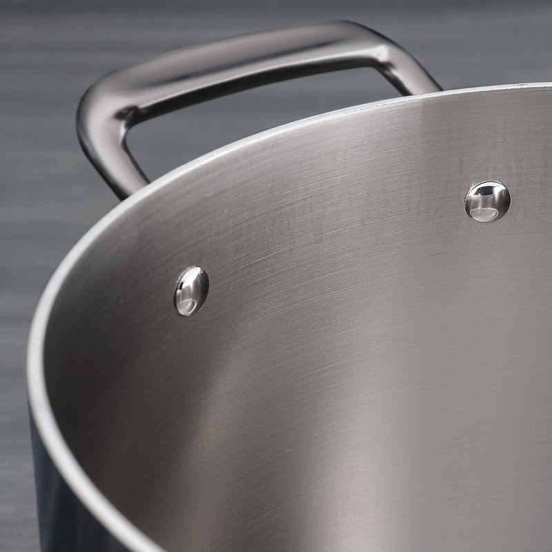 Tramontina Tri-Ply Clad Stainless Steel 6-Quart Braiser Pan with Glass Lid, Induction-Ready, Dishwasher-Safe, NSF-Certified