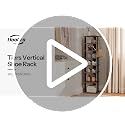 Black 8-Tier Vertical Shoe Rack with Hooks, Space Saving Shoe Organizer