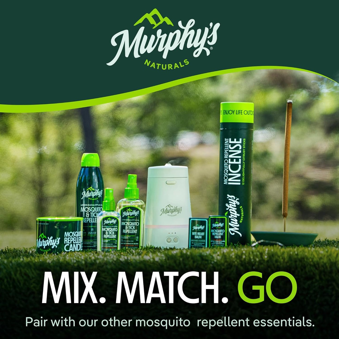 Murphy's Naturals Mosquito Repellent Incense Sticks - 24 Count | Citronella Outdoor Insect Defense, 2.5+ Hours