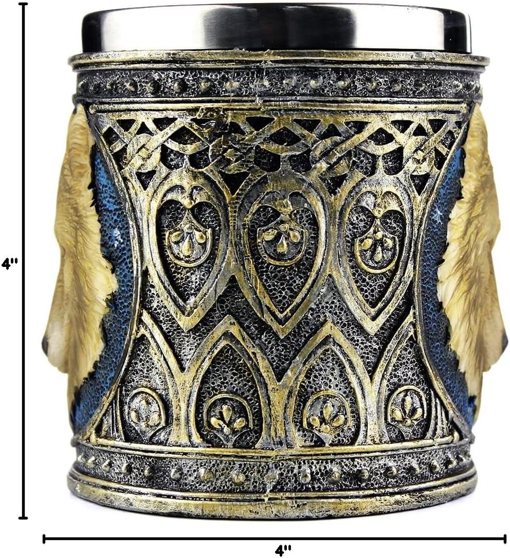Stainless Steel Wolf Goblet - 3D Resin Wine Chalice Cup for Unique Occasions